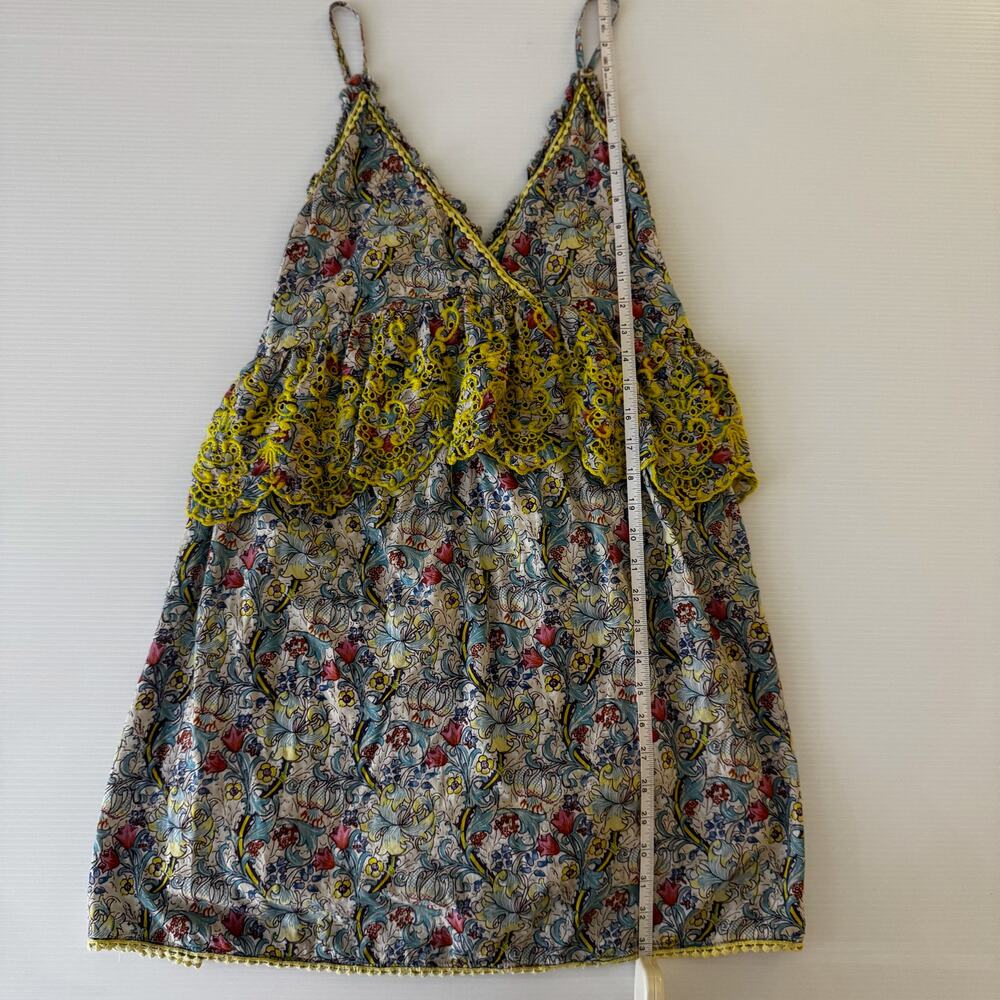 Anthropologie Barok Embroidered Floral Mini Dress Euro Summer Resort M Babydoll - Picture 9 of 16
